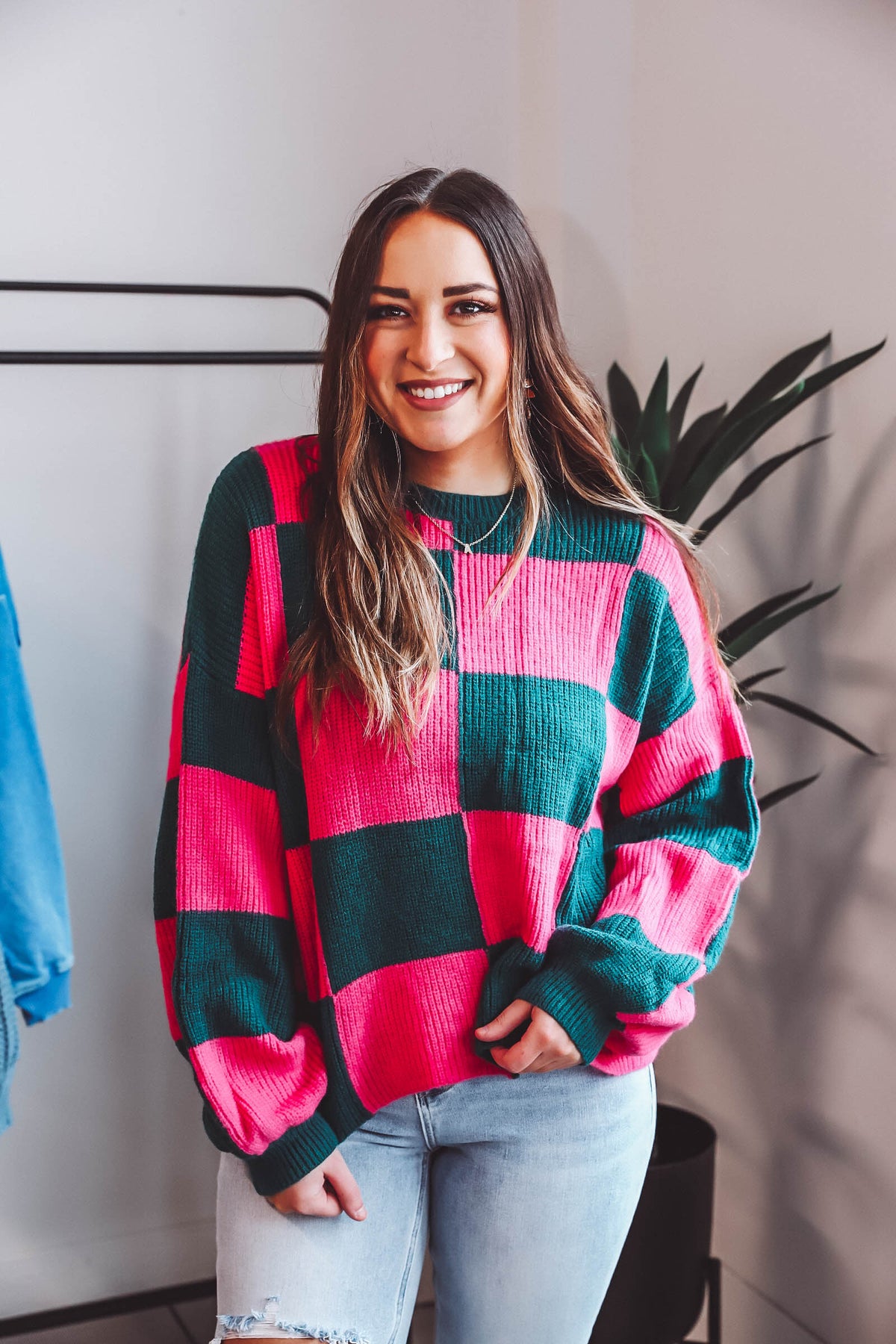 Kortney Checkered Sweater
