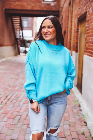 Kenzie Sweater-Aqua