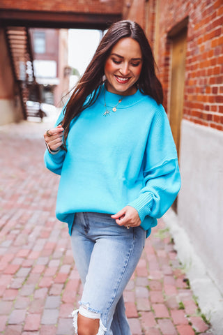 Kenzie Sweater-Aqua