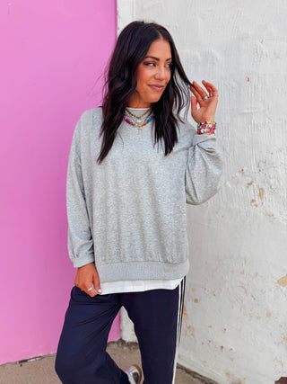 Elevated Ease Pullover-H. Grey