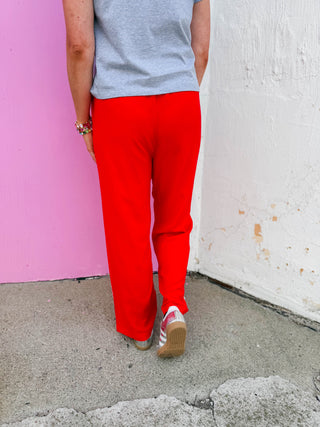 Line It Up Pants-Cherry
