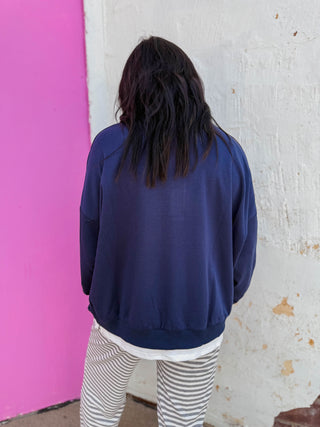 Elevated Ease Pullover-Navy
