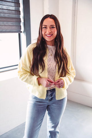 Quincy Cardigan-Yellow