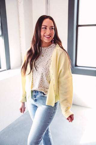 Quincy Cardigan-Yellow