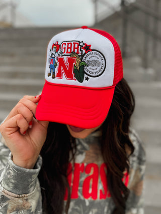 Nebraska Layered Patch Trucker Hat