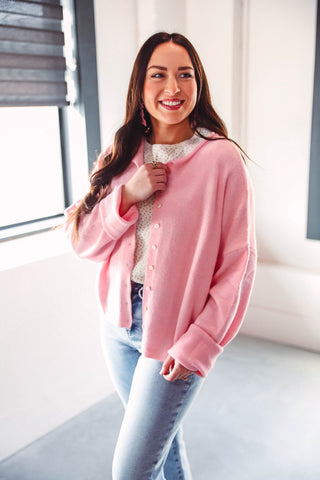 Quincy Cardigan-Light Pink