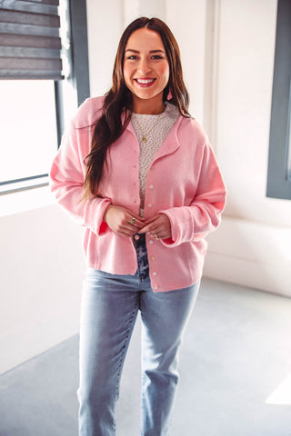 Quincy Cardigan-Light Pink