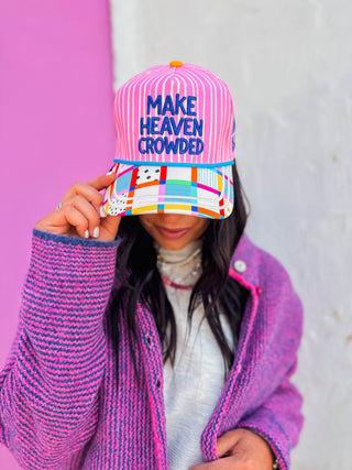 Make Heaven Crowded Stripe Trucker Hat