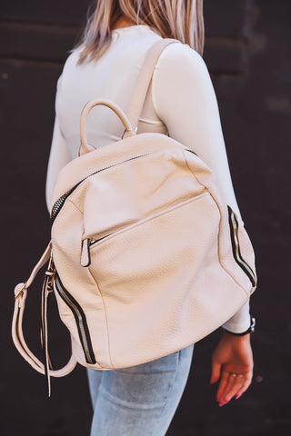 Rebecca Rounded Backpack-Off White