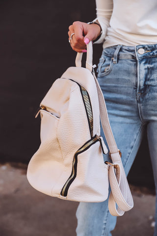 Rebecca Rounded Backpack-Off White