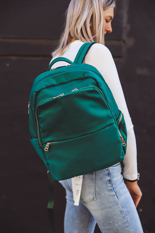 Victoria Nylon Backpack-Green Ray