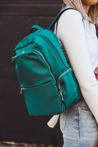 Victoria Nylon Backpack-Green Ray