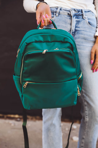 Victoria Nylon Backpack-Green Ray