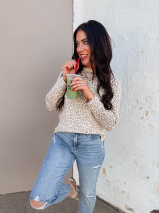 Kova Leopard Sweater-Caramel