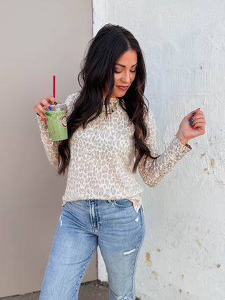 Kova Leopard Sweater-Caramel