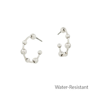 Graduated Bead Hoops-Silver