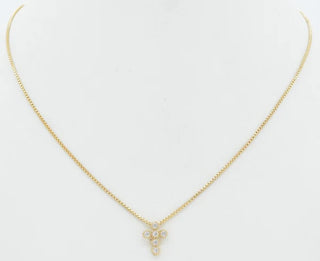 Snake Chain CZ Cross Necklace-Gold