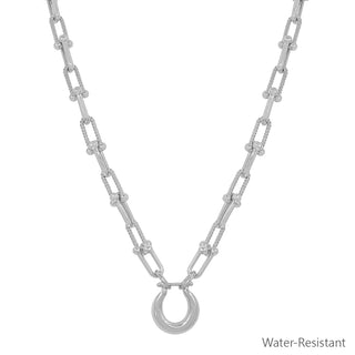 Silver Chunky Chain Pendant Necklace