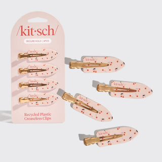 Recycled Plastic Creaseless Clips 4pc Set-Cherry Print