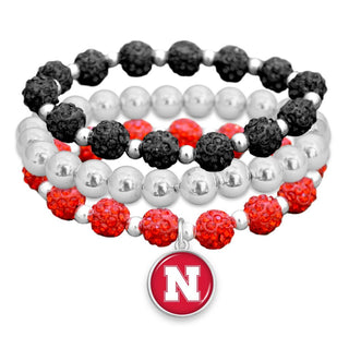 Nebraska Cornhuskers Amanda Stack Bling Bracelet Set