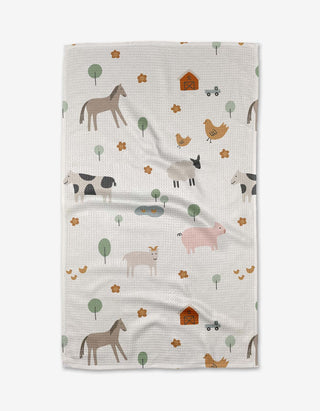 Light Farm Animals Tea Towel-Geometry