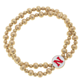 Nebraska Cornhuskers 2-Row Bead Stretch Bracelet