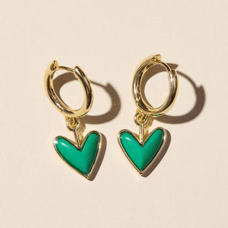 Nickel & Suede - Sweetheart Huggies-Green Stone