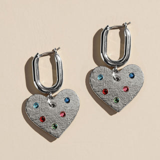 Nickel & Suede - Quinn Earring-Vintage Silver Jeweled