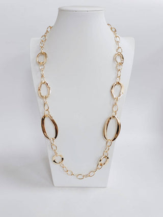 Gold Geometric Open Circle Necklace
