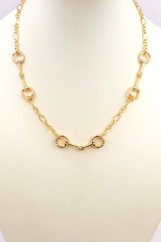Gold Horse Bit Necklace