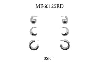 Silver Set Of 3 Hoop Earrings