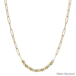 Gold & Silver Bead Accented Chain Necklace