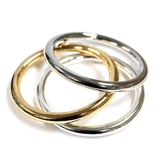 Set Of 3 Gold And Silver Bangle Set