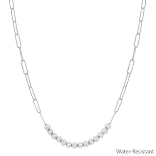Silver Beaded Accent Chain Necklace