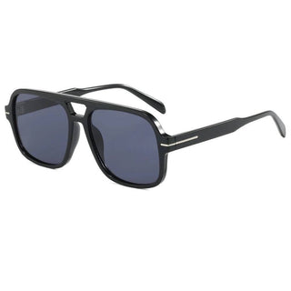 Natalie Oversized Aviator Sunglasses-Black Frame/Black Lens