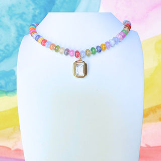 Candy Beaded Necklace-Rainbow