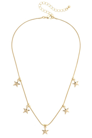 Maddy Star Charm Necklace-Shiny Gold