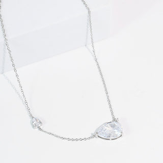 Double Drop Silver Necklace