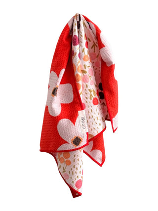 Retro Bloom: Reversible Hand Towel - Crae.Home