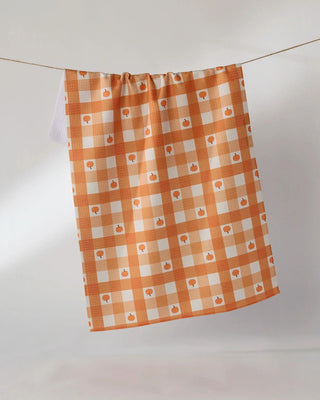 Pumpkin Check Tea Towel - Geometry
