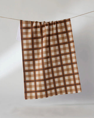 Rich Cocoa Tea Towel - Geometry