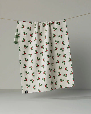 Holiday Holly Luxe Kitchen Towel - Geometry