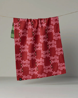 Holly Jolly Xmas Luxe Kitchen Towel - Geometry