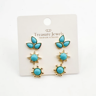 Triple Studs-Turquoise