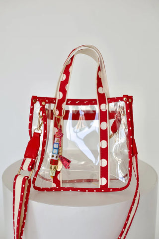 Game Day Clear Stadium Tote-Red Dot