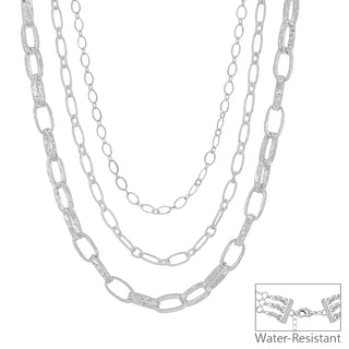3 Layer Silver Chunky Multiway Necklace