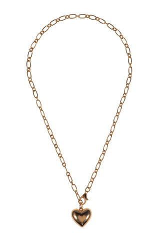 Gold Chain With Heart Charm Necklace