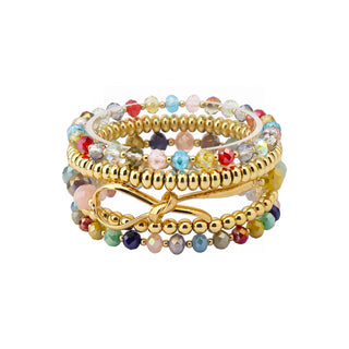 Mixed Material Multi Stretch Bracelet Set