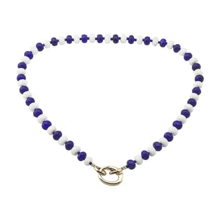 Blue & White Crystal Beaded Necklace