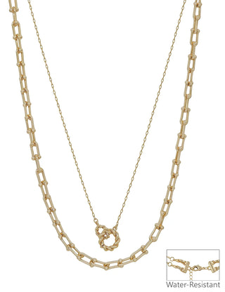 2 Layer Gold Multiway Tiffany Chain Necklace